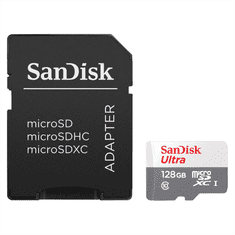 SanDisk Ultra microSDXC 128GB 100MB/s Class 10 UHS-I, z adapterjem