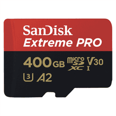 SanDisk Extreme Pro microSDXC 400 GB 170 MB/s A2 C10 V30 UHS-I U3, prilagodljiv, NALOGA 214506