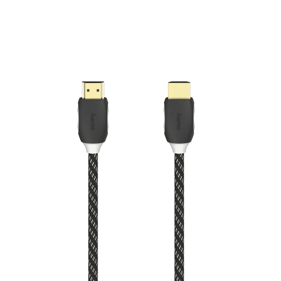 Hama Kabel HDMI 4K, 1,5 m, pozlačen, pleten, blister/zaslon