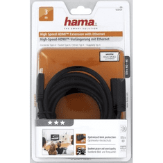 Hama Podaljševalni kabel HDMI, vtičnica, pozlačen, 3*, 3 m