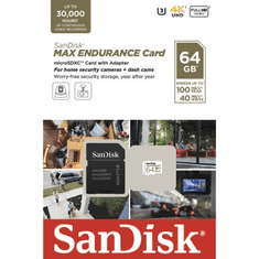 SanDisk MAX ENDURANCE microSDXC kartica z adapterjem 64 GB