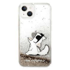 Karl Lagerfeld Ovitek Karl Lagerfeld "Choupette - liquid gold glitter" za iPhone 14 (KLHCP14SGCFD)