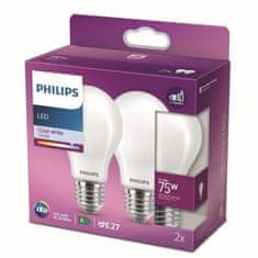 shumee Philips Ekvivalent 75W E27 LED žarnica, hladno bela, brez možnosti zatemnitve, steklo, 2 kosa