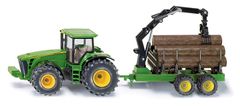 SIKU Farmer - Traktor John Deere z gozdarsko prikolico 1:50