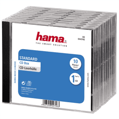 Hama CD BOX nadomestni ovitek, 10 kosov/paket, prozoren/črn