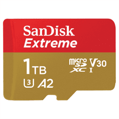 SanDisk Extreme microSDXC 1TB + SD adapter190MB/s in 130MB/s A2 C10 V30 UHS-I U3