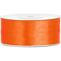 PartyDeco Satenast oranžni trak 25mm/25m -