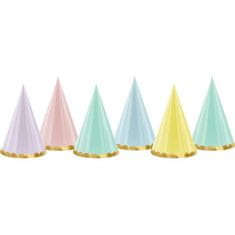 PartyDeco Pastelne party kape 16cm 6 kosov -