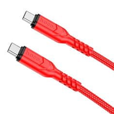 Hoco HOCO kabel tipa C do tipa C PD QC 3A 60W X59 1 m rdeč