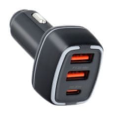 PAVAN PAVAREAL avtomobilski polnilec 2 x USB A + tip C PD 4,8A 20W PA-CC65 črn