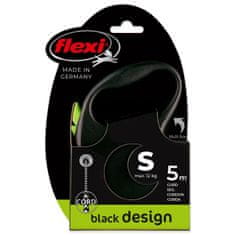 Flexi Povodec Black Design kabel S zelen 5m