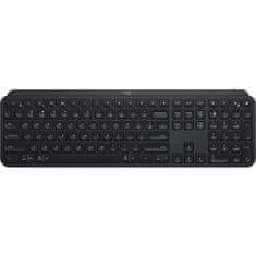 Logitech Keyboard MX Keys S/ brezžična/ Bluetooth/ USB-C/ ameriška postavitev/ naslon za dlani/ grafitna