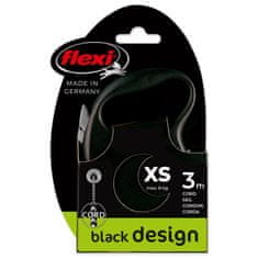 Flexi Povodec Black Design kabel XS črn 3m