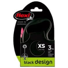 Flexi Povodec Black Design kabel XS roza 3m