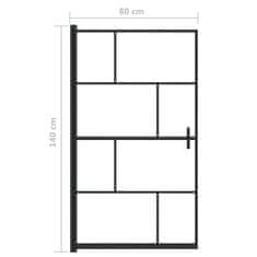 Vidaxl Tuš kabina ESG 80x140 cm črna