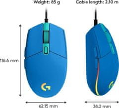 Logitech G203 LIGHTSYNC Gaming Mouse - MODRA - EMEA