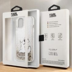 Karl Lagerfeld Ovitek Karl Lagerfeld "Choupette - liquid gold glitter" za iPhone 14 Pro (KLHCP14LGCFD)