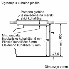 Bosch HBA574BS3 Serie 4, vgradna pečica, 71 l