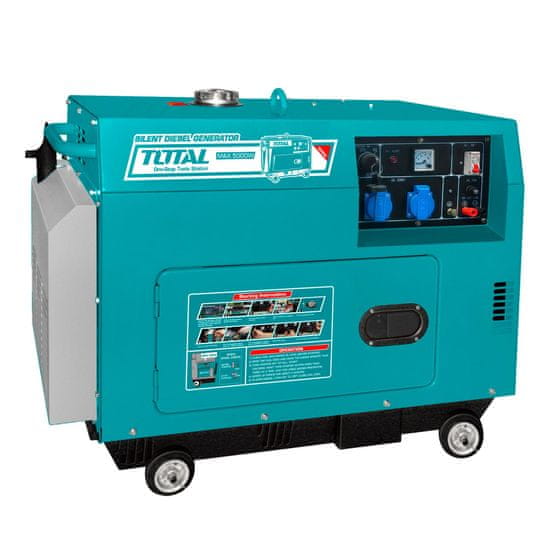 Total Tihi dizelski generator 5kW, 220V / 17L/9hp/9hours/3000rpm (TP250001)