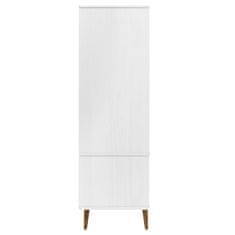 Vidaxl Garderobna omara MOLDE bela 90x55x175 cm trdna borovina