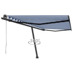 Vidaxl Prostostoječa avtomatska tenda 450x350 cm modra/bela