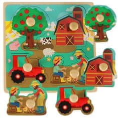 WOWO Farm Puzzle Wooden Sorter - Leseni sorter - Farm Puzzle