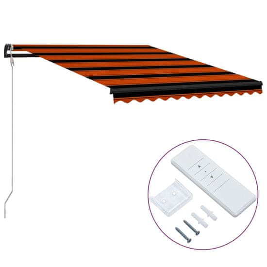 Vidaxl Avtomatsko zložljiva tenda 350x250 cm oranžna in rjava