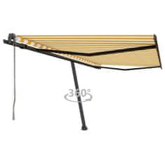 Vidaxl Prostostoječa avtomatska tenda 450x350 cm rumena/bela