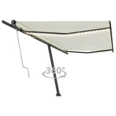 Vidaxl Avtomatska tenda LED + senzor 500x350 cm krem