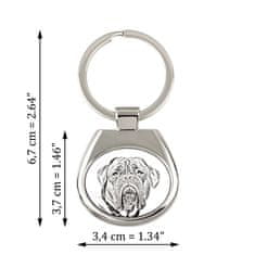 Artdog Dogue de Bordeaux, French Mastiff, Bordeauxdog - obesek za ključe s psom, obesek za ključe s potiskom, personaliziran obesek blagovne znamke Art-Dog