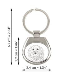 Artdog Havanese, Havanese Cuban Bichon, Bichón Havanés - obesek za ključe s psom, obesek za ključe s potiskom, personaliziran obesek iz blagovne znamke Art-Dog