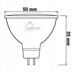 LUMILED 10x LED žarnica 12V GU5.3 MR16 6W = 50W 580lm 6500K Hladno bela 120°