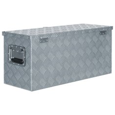 Vidaxl Skrinja iz aluminija 80x30x35 cm srebrne barve