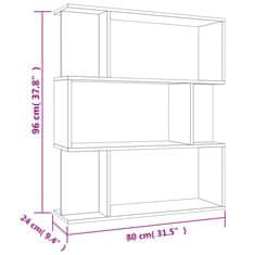 Vidaxl Knjižna omara/paravan betonsko siva 80x24x96 cm iverna plošča