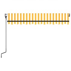 Vidaxl Avtomatsko zložljiva tenda 350x250 cm rumena in bela