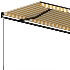 Vidaxl Avtomatsko zložljiva tenda 350x250 cm rumena in bela