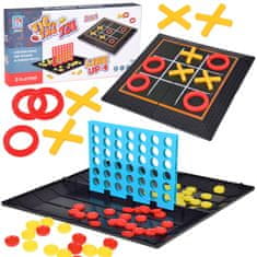 Toys Komplet iger 2 v 1 tic-tac-toe line up 4 puzzle strategije GR0679