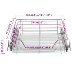 Vidaxl Izvlečne košare mrežaste 2 kosa 500 mm srebrne