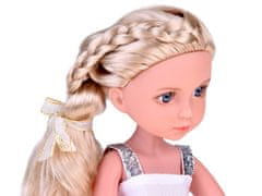 Toys Elegantna elegantna lutka s klobukom in dolgimi blond lasmi ZA5314