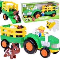 Toys Kmečki traktor s prikolico in živalmi zvok + svetloba ZA5390