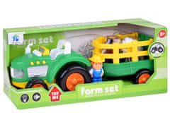 Toys Kmečki traktor s prikolico in živalmi zvok + svetloba ZA5390