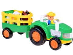 Toys Kmečki traktor s prikolico in živalmi zvok + svetloba ZA5390