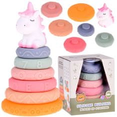 Toys Čudoviti gumijasti senzorični piramidni bloki Unicorn z zavihki ZA5172