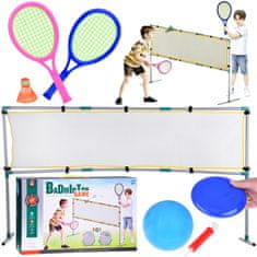 Toys Športni komplet 3v1 Odbojkarska mreža, žogica za badminton, disk SP0772