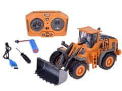 Toys Krmiljeni buldožer, ki se premika z roko, svetlobni zvok + daljinski upravljalnik 2,4 GHz RC0686