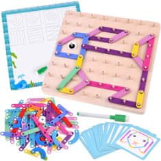 Toys Montessori sestavljanka lesene barvne palice izbrisljiva tabla ZA4686