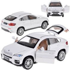 Toys Kovinski avtomobil BMW X6 v merilu 1:32 beli SUV svetlobni zvok ZA4606