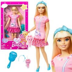 Toys Moja prva Barbie Moja prva lutka Barbie gibljive okončine + kitty HLL19 ZA5081