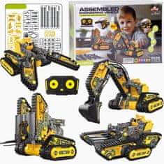 Toys 176-ele RC0694 Komplet daljinskega upravljalnika 4 v 1 za zložljive gradbene stroje