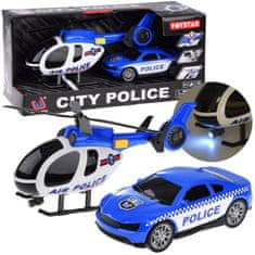 Toys Komplet policijskih vozil avto helikopter zvočna luč ZA4626